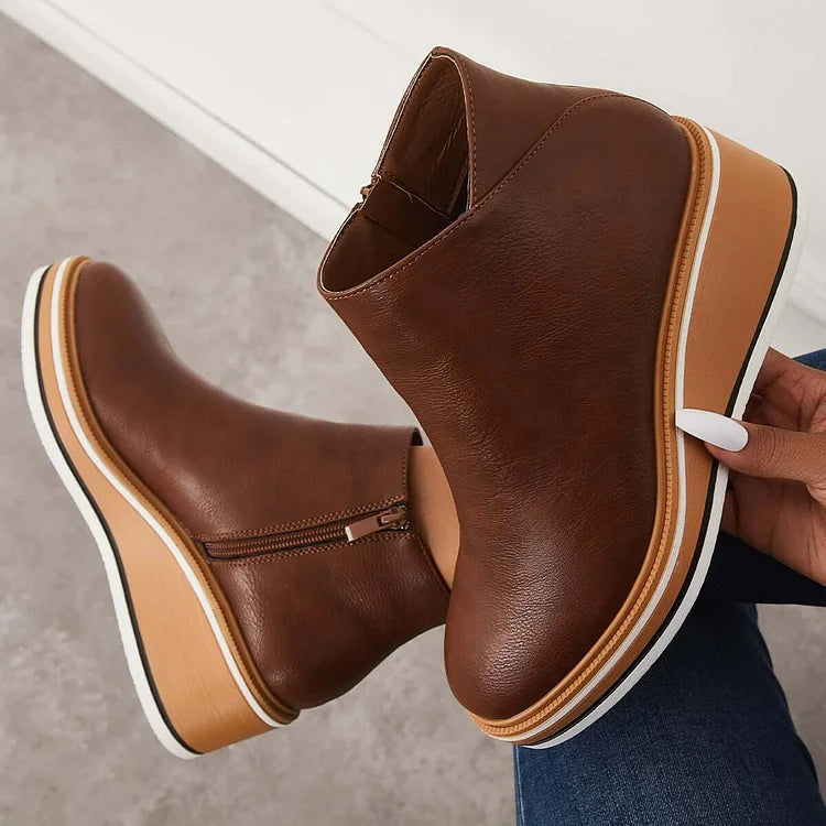 MODEGEIST Damen Moderne Stiefel Blockabsatz Mittlere Höhe Elegant
