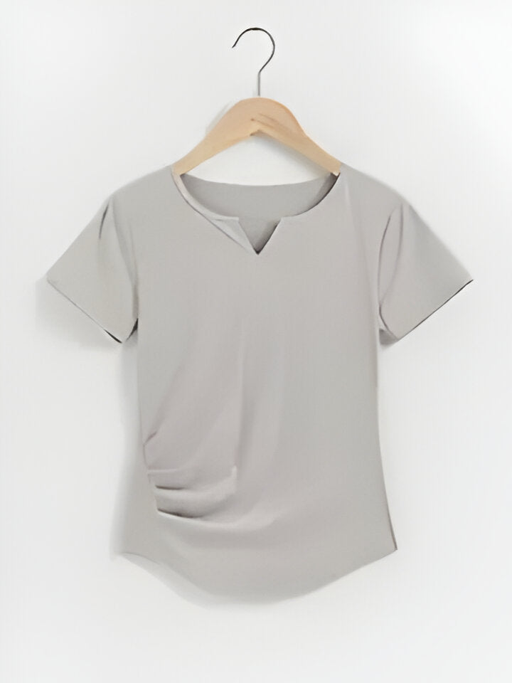 Kurzärmliges Damen Yoga-Shirt mit V-Ausschnitt von Fudus