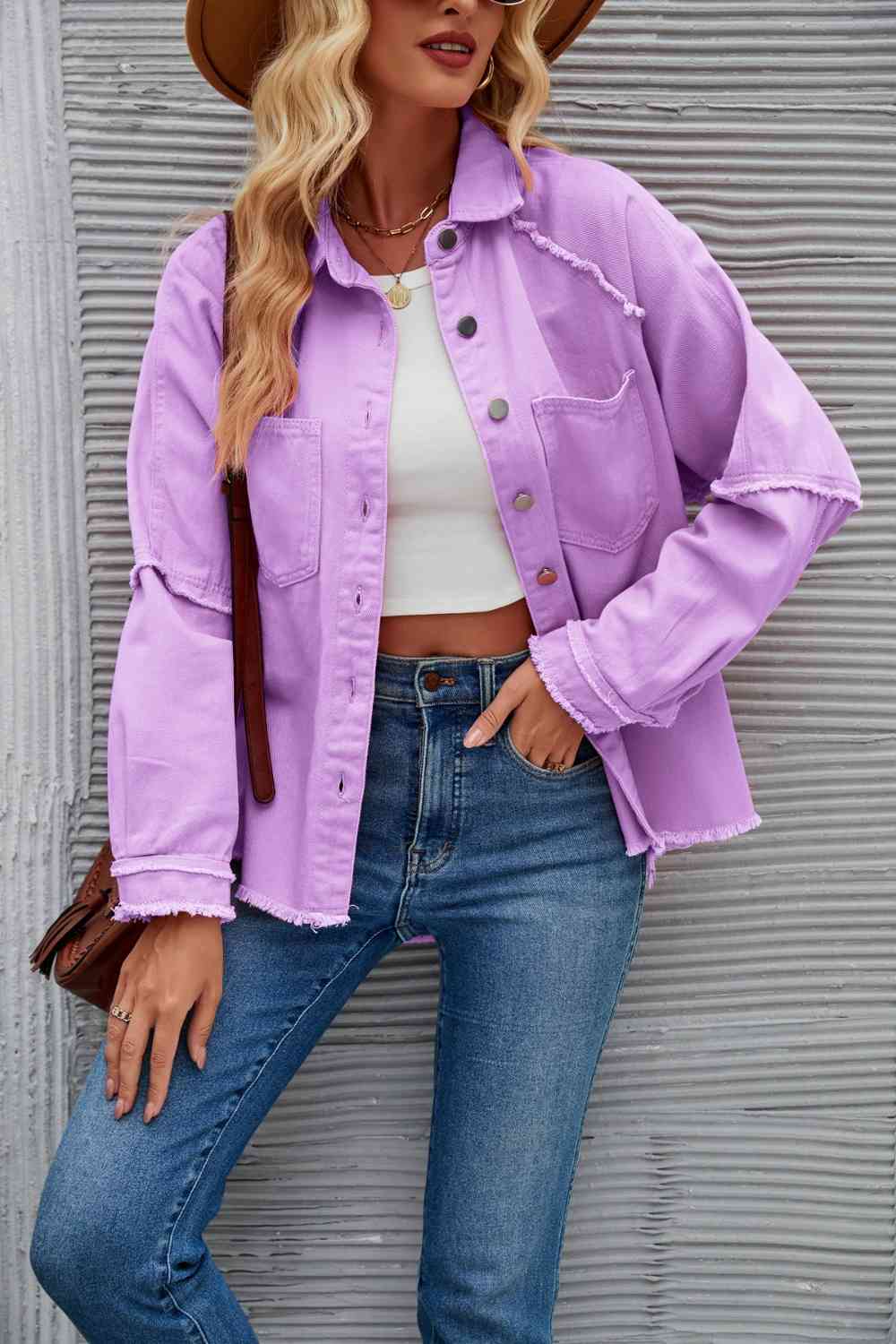 ModeGeist | Raw Hem Kragen Denimjacke