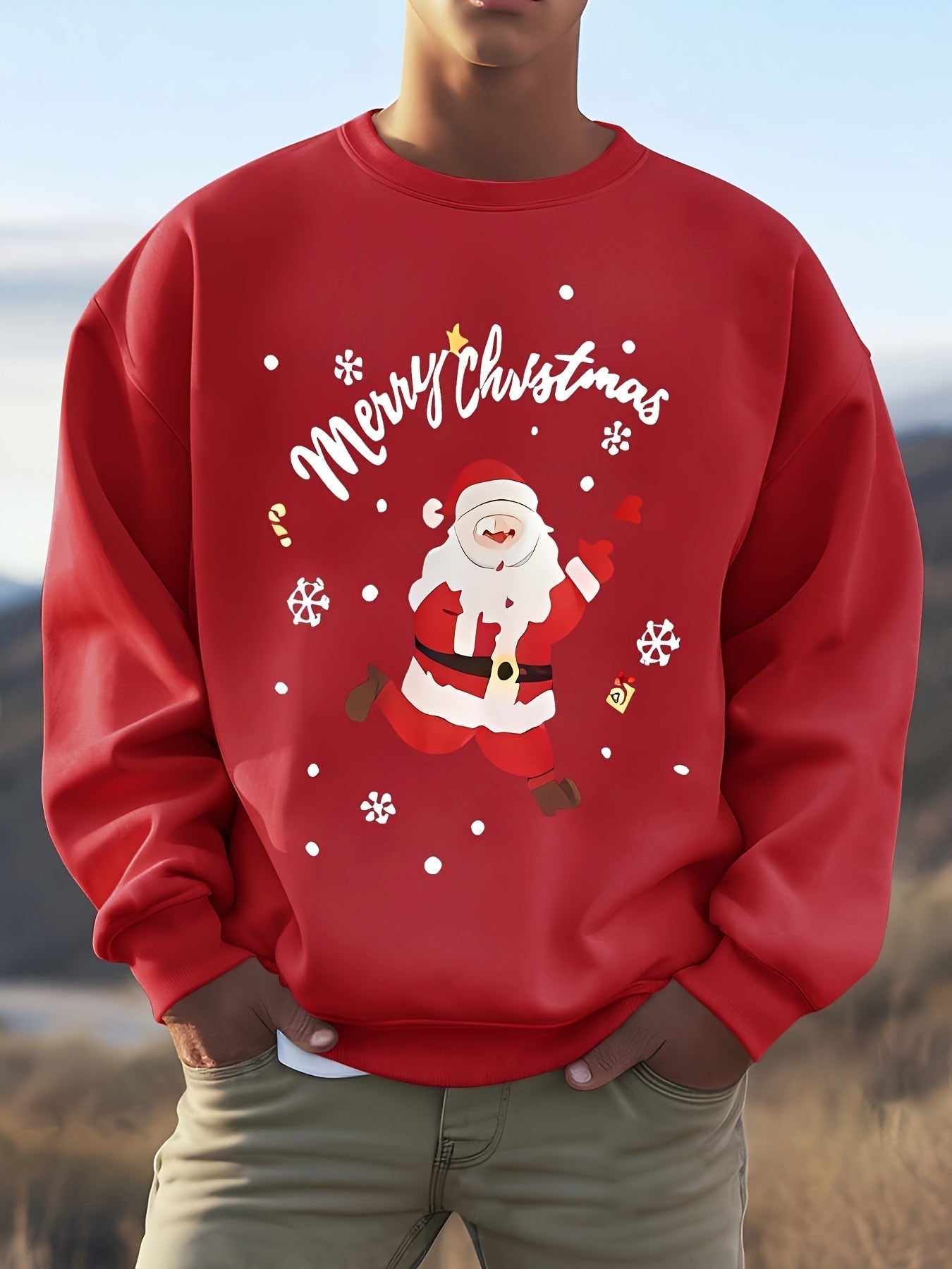 ModeGeist | Sweatshirt mit Weihnachtsmotiv Baumwolle Frohe Weihnachten Design
