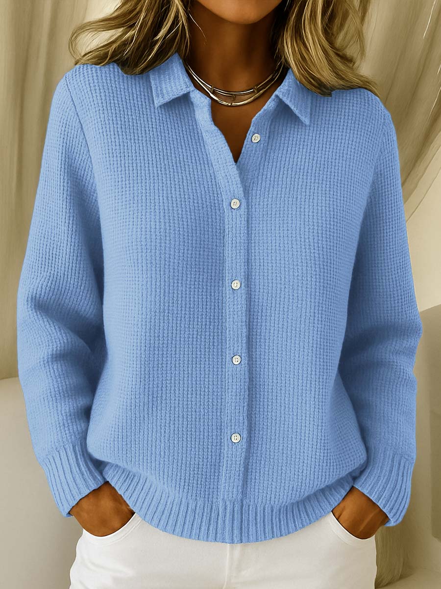 MODEGEIST Damen Cardigan Klassisch Knöpfe Strickjacke