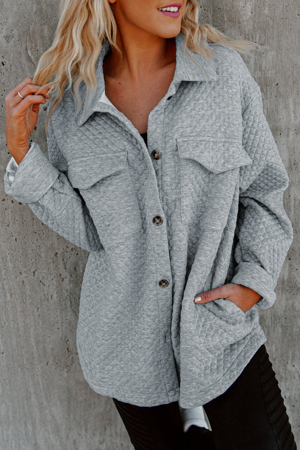 ModeGeist | Leichtgewicht Gesteppte Hemdjacke Polyester Komfort und Stil