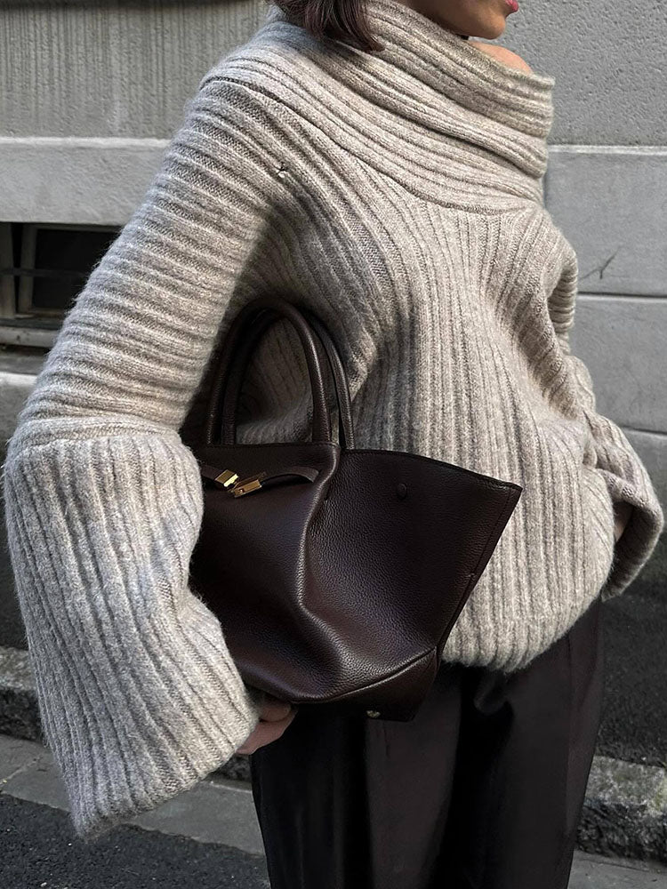 ModeGeist | Rippstrickpullover Weiche Wolle Elegant und Warm