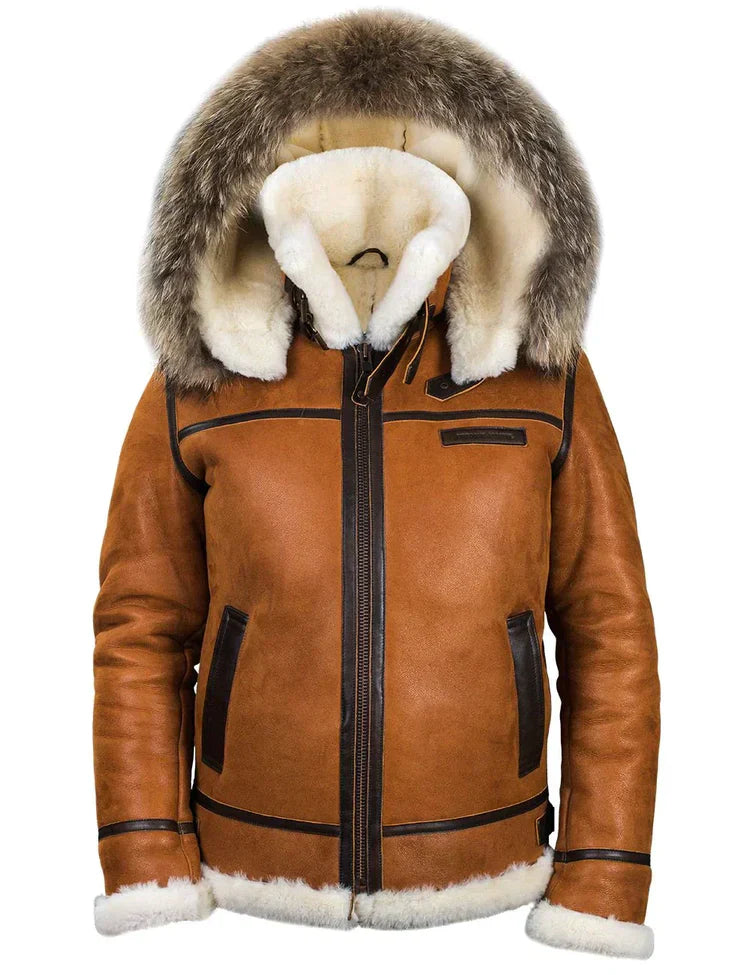 ModeGeist | Schafsfelljacke mit Fellkapuze