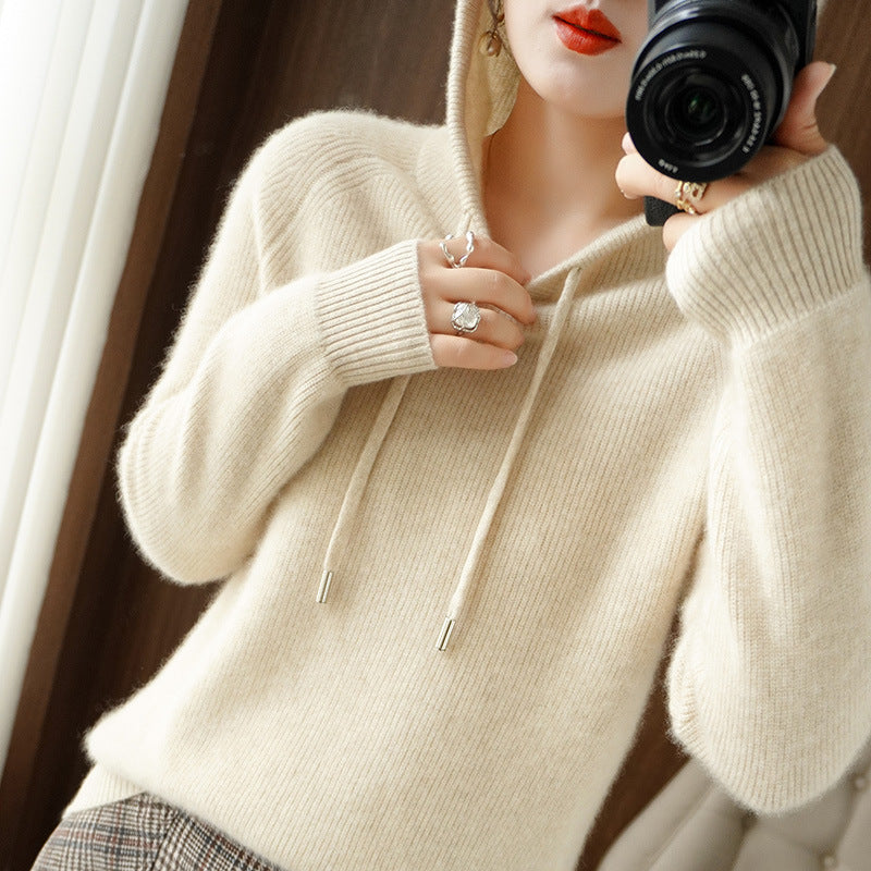 ModeGeist | Strickpullover mit Kapuze Weicher Strick Lässige Passform
