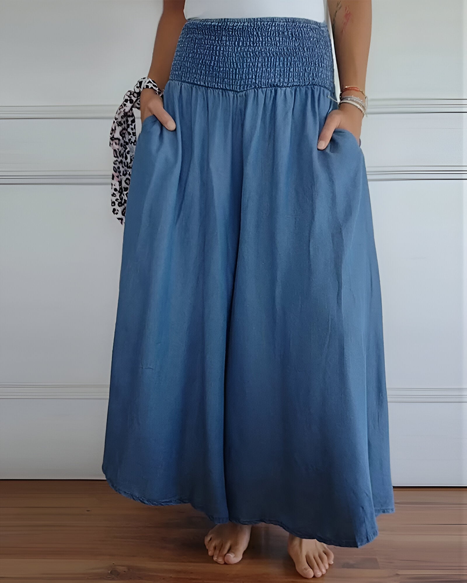 MODEGEIST Damen Hose Elastikbund Entspannte Passform