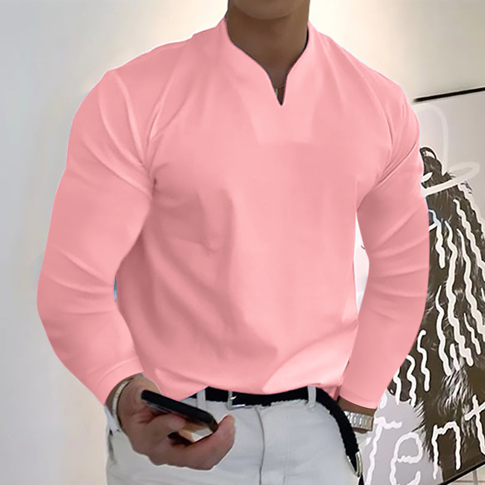 Crispin Baumwoll-T-Shirt für Herren, lässig, Langarm