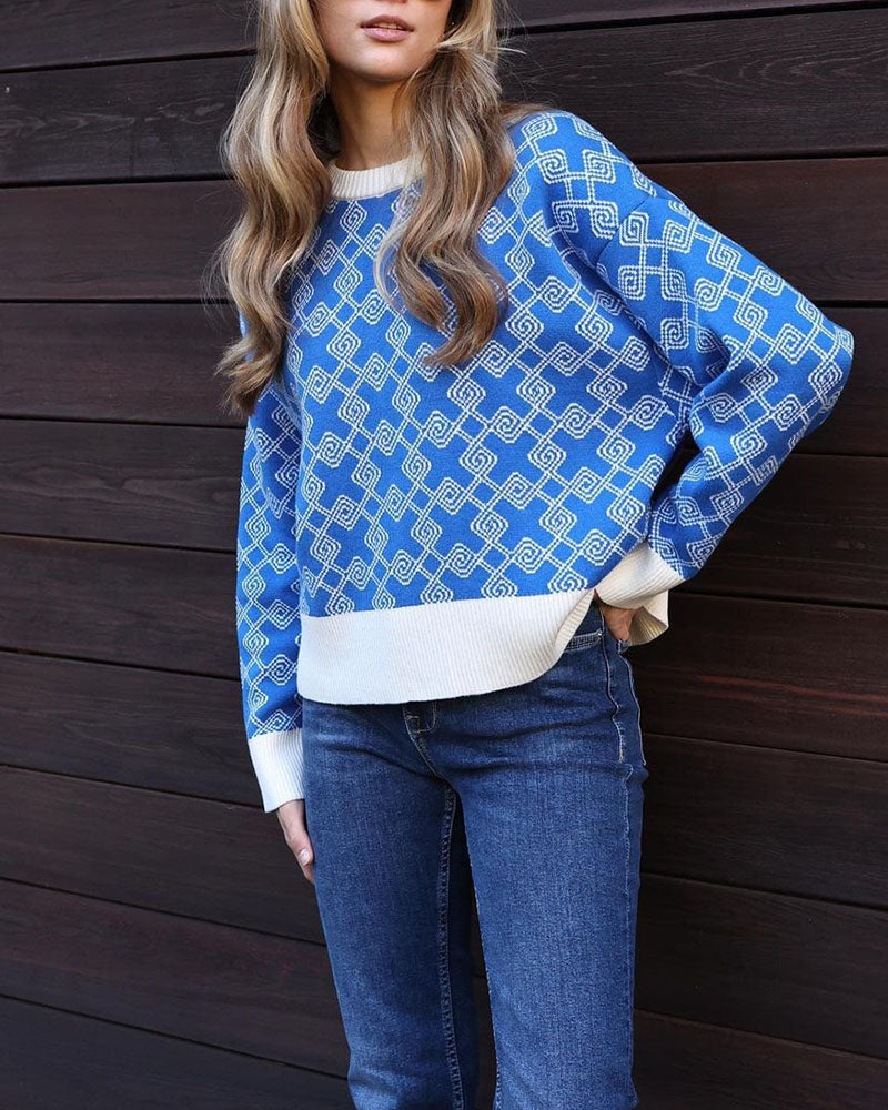 ModeGeist | Muster Strickpullover Weich und Trendy Statement-look