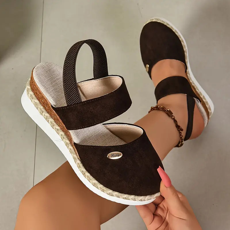 MODEGEIST Damen Plateau Sandalen Verstellbare Riemen Komfort