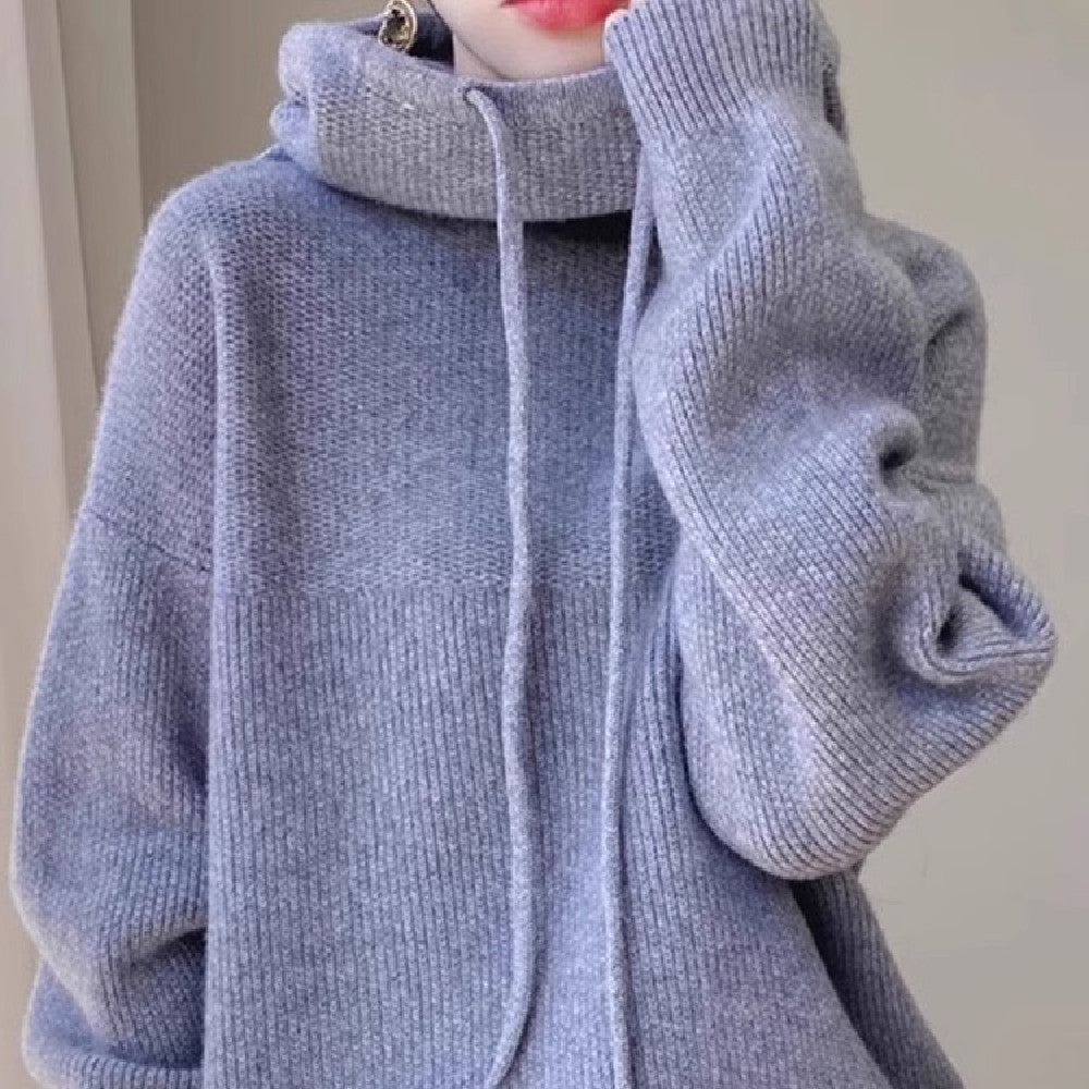 Fudus Strick Kapuzenpullover mit Wärmer