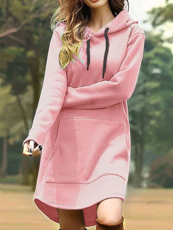 ModeGeist | Kapuzenpullover Kleid mit Kapuze und Kängurutasche
