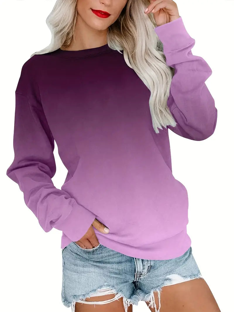 Fudus Damen Sweatshirt mit Ombré-Effekt