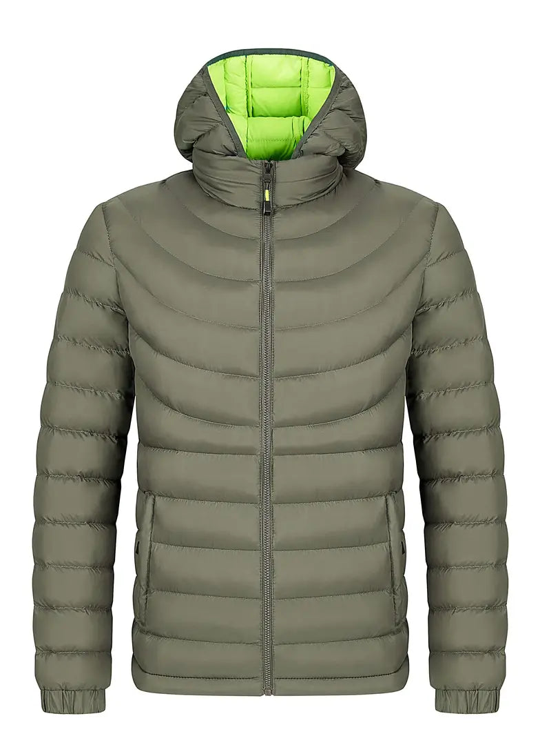 ModeGeist | Herrenjacke mit Hohem Kragen Gefüttert für Herbst und Winter