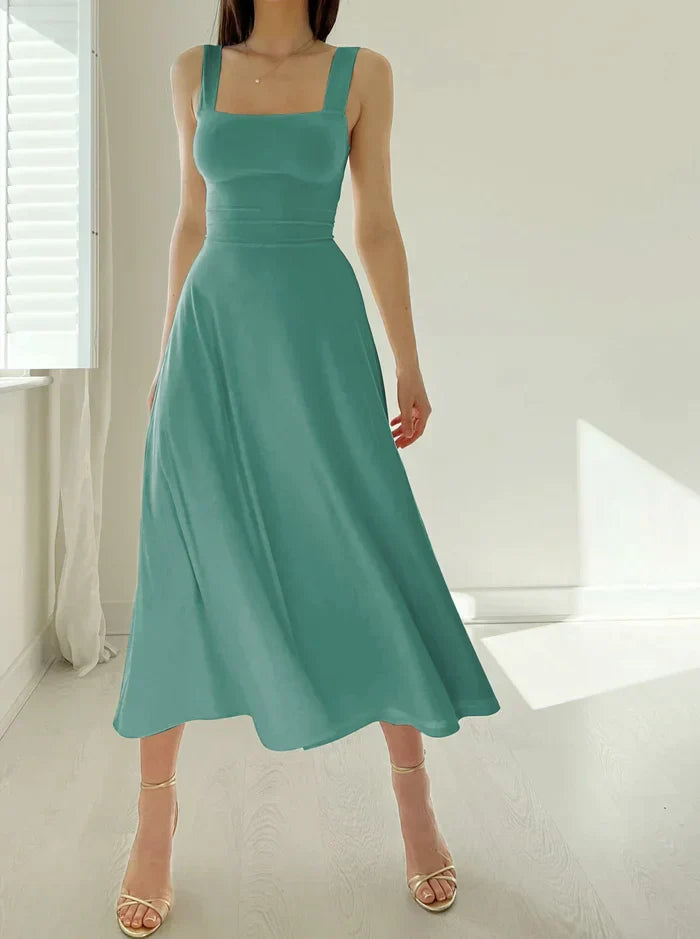 Quadratischer Ausschnitt Sommerkleid - Jela