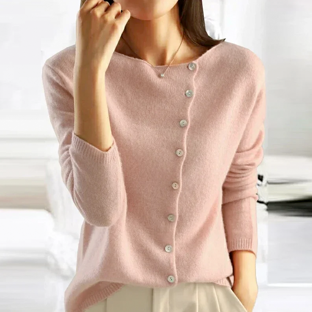 Damen-Strickjacke mit weicher Knopfleiste