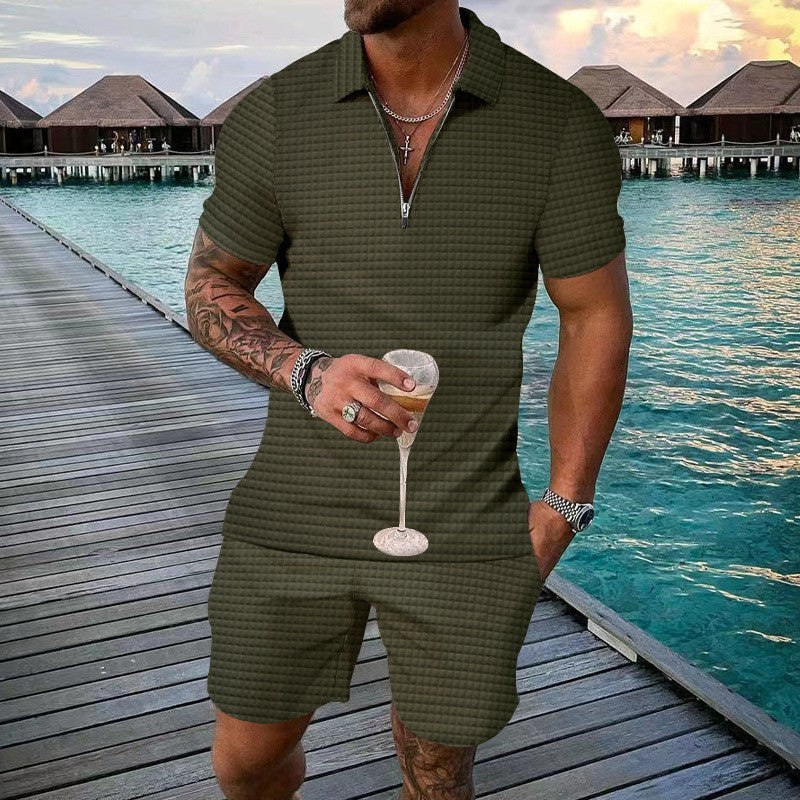 Edles Herren-Kurzarm-Set mit Zipper