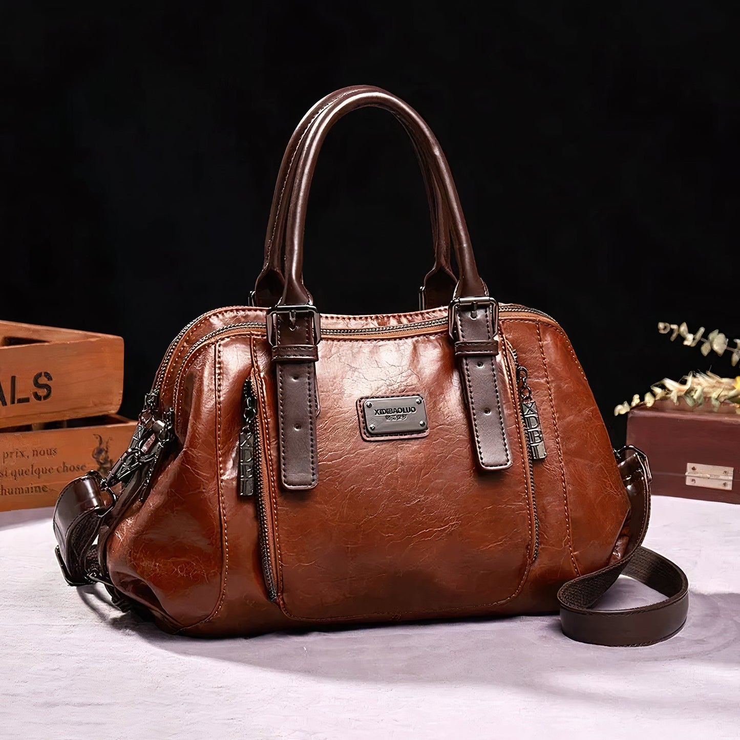 Edle Damenhandtasche aus Leder - Fenja