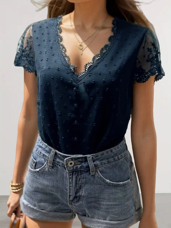 Schicke Sommerbluse mit V-Ausschnitt von Christiane