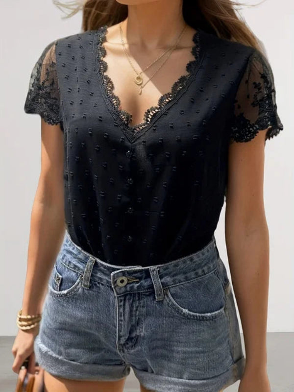 Schicke Sommerbluse mit V-Ausschnitt von Christiane