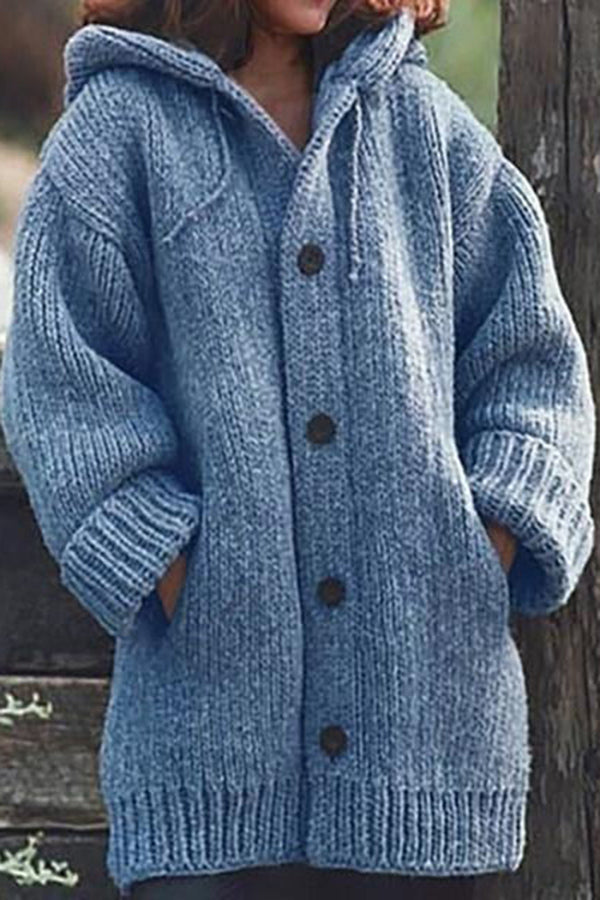 Edle Kapuzenstrickjacke Wilme