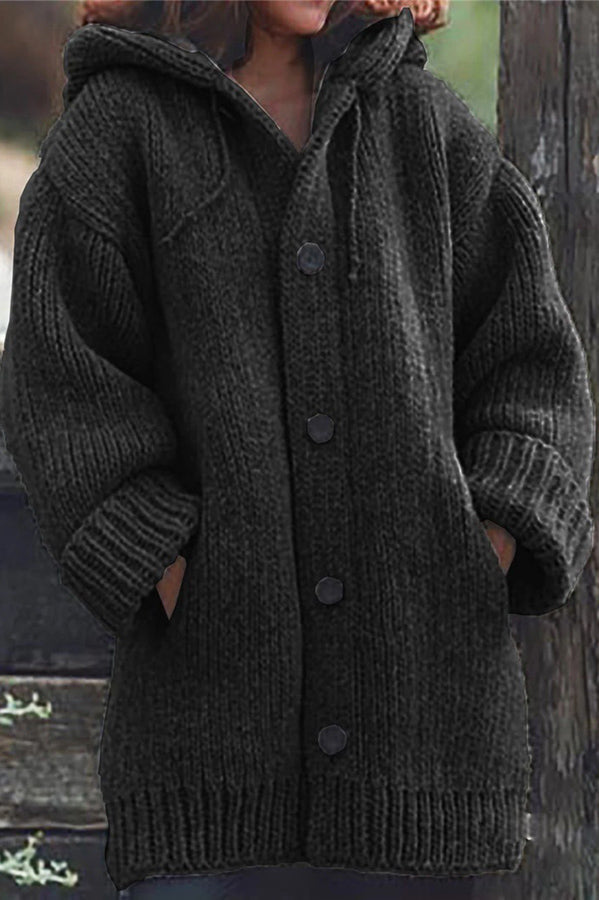 Edle Kapuzenstrickjacke Wilme