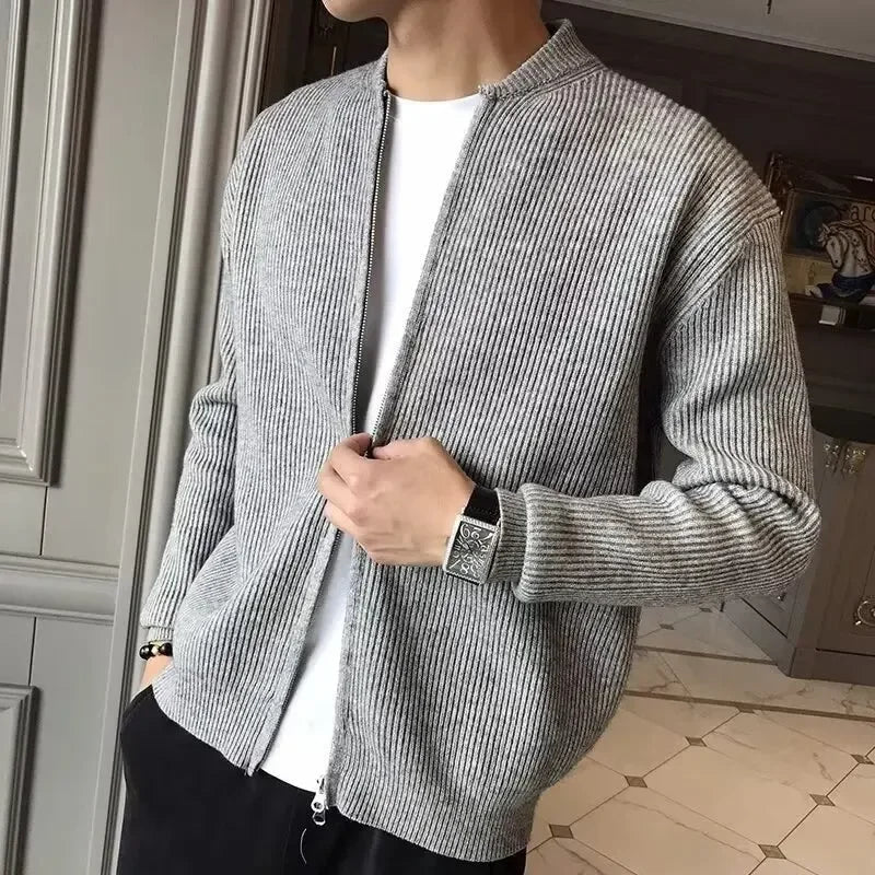 Klassische, elegante Strickjacke mit Reißverschluss – Sten