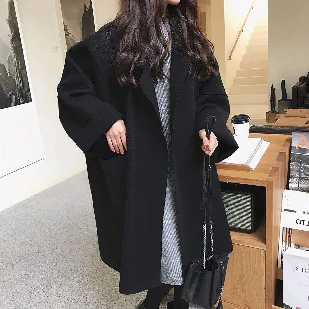 Großer, eleganter Wollmantel für Damen - Modell Esther