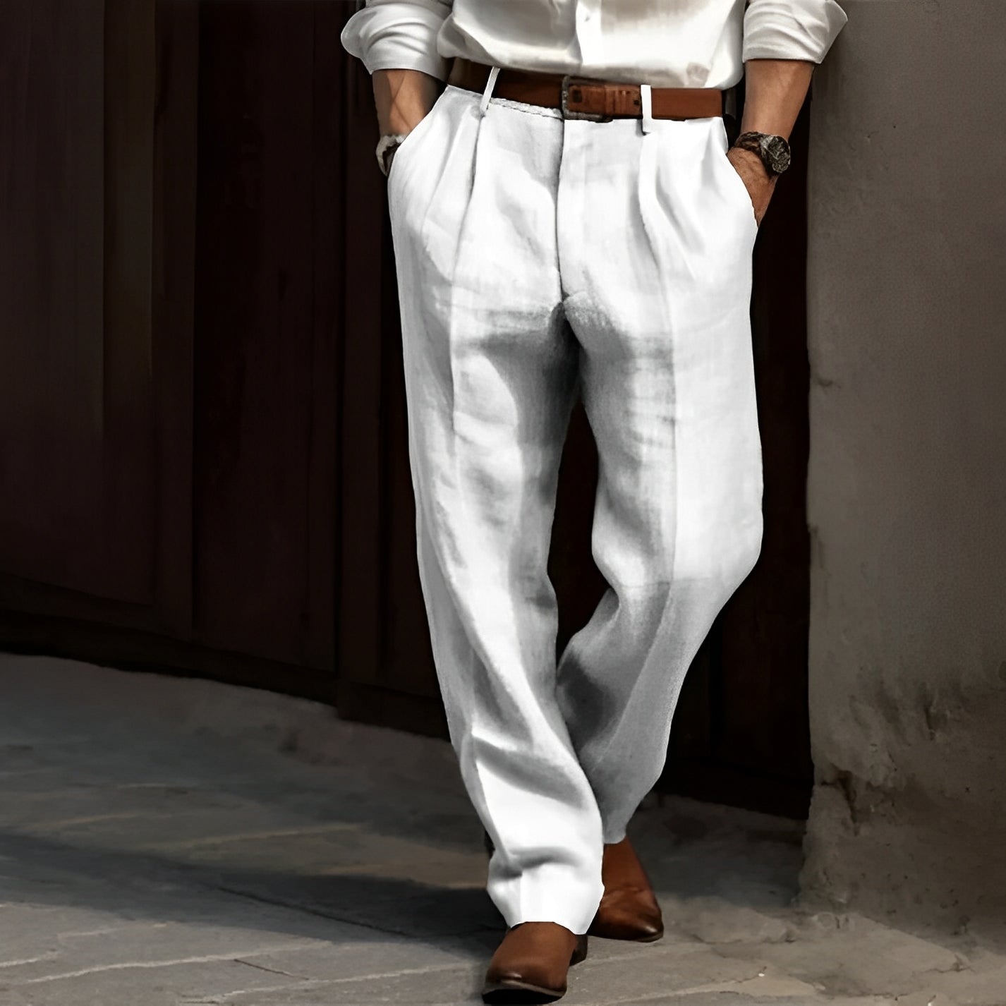 Herrenhose Carlos im Retro-Leinen-Stil