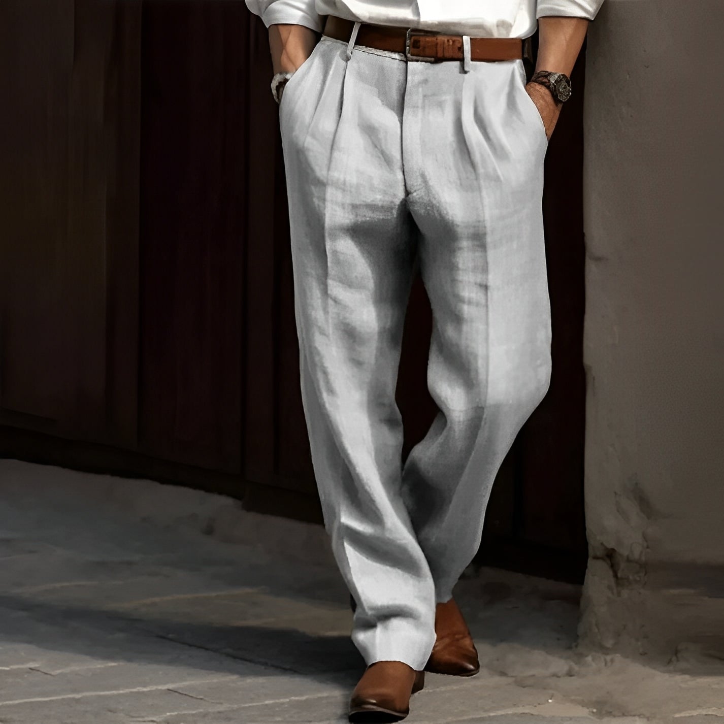 Herrenhose Carlos im Retro-Leinen-Stil