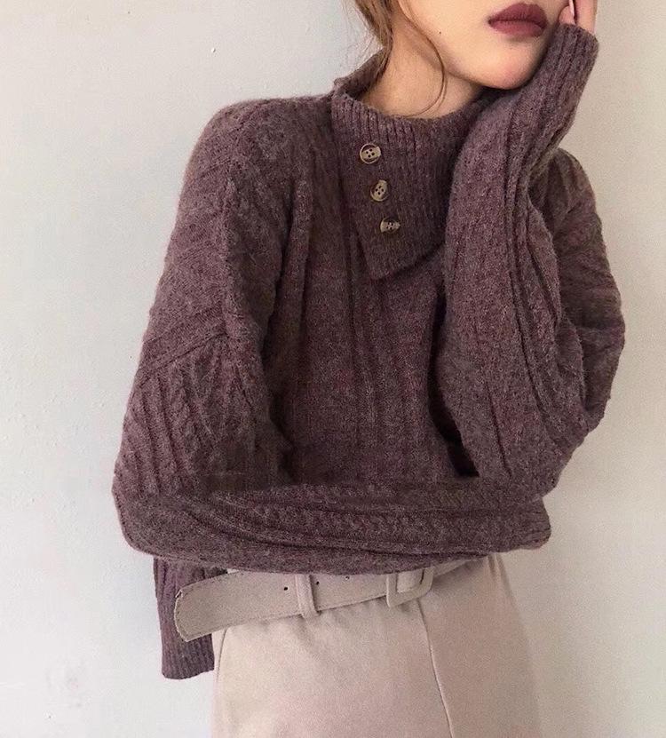 ModeGeist | Strickpullover mit Asymmetrischem Kragen Weich und Elegant Zeitloses Design