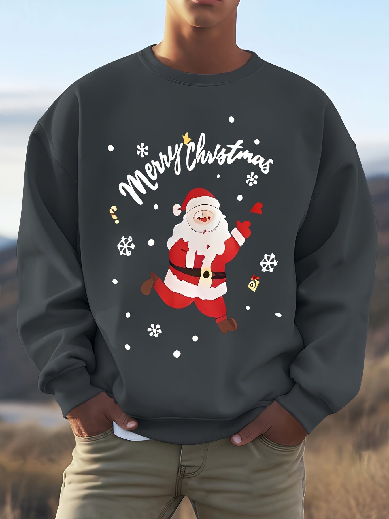 ModeGeist | Sweatshirt mit Weihnachtsmotiv Baumwolle Frohe Weihnachten Design