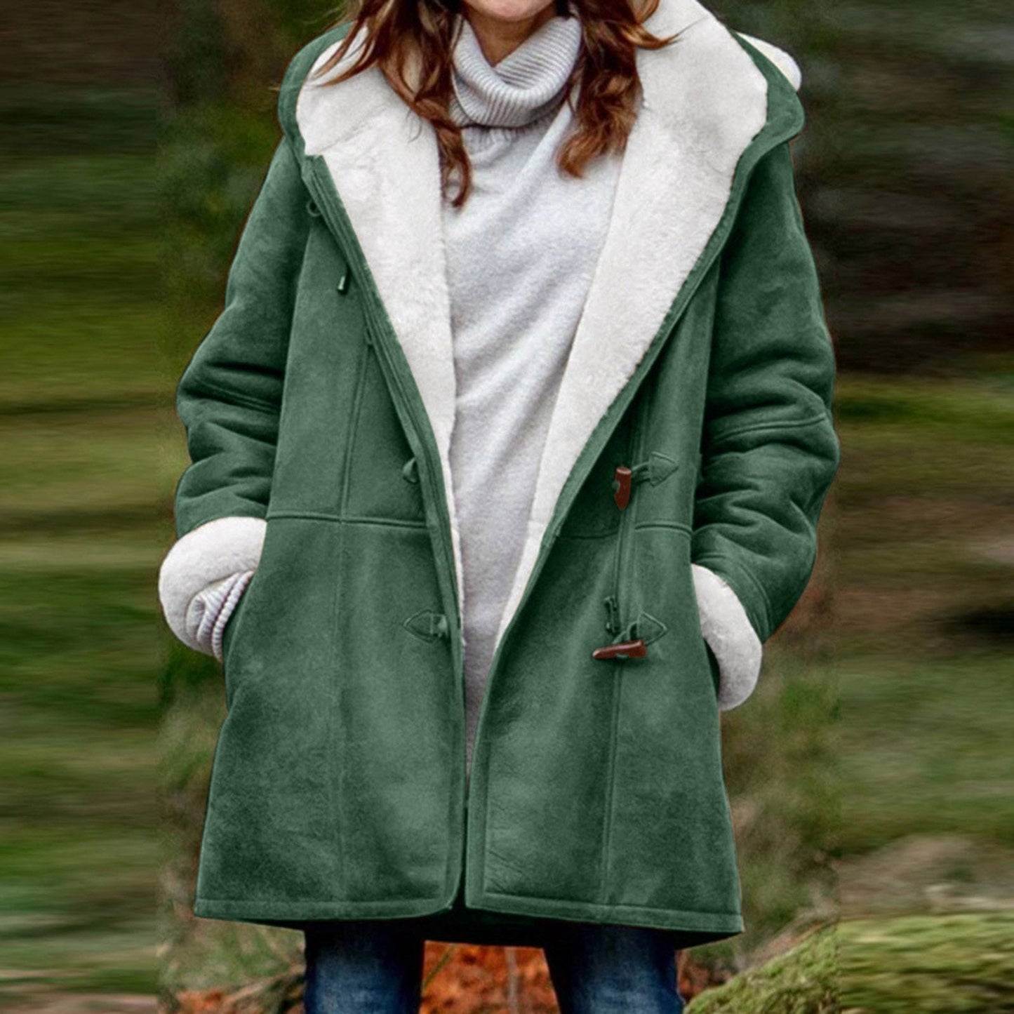 ModeGeist | Warme & Kuschelige Fleece-Damenjacke mit Kapuze