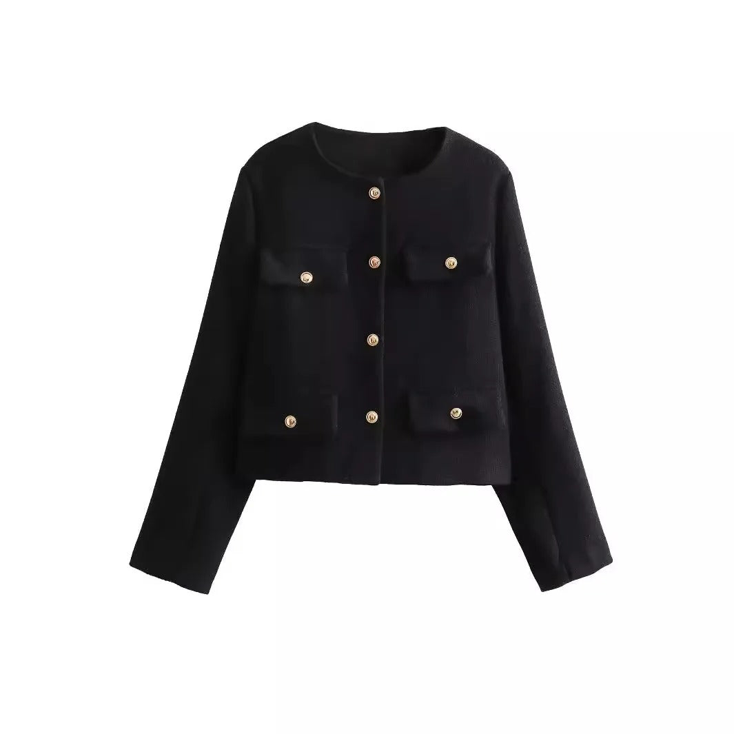 ModeGeist | Schicke und elegante Blazerjacke mit Knopfverschluss für Damen