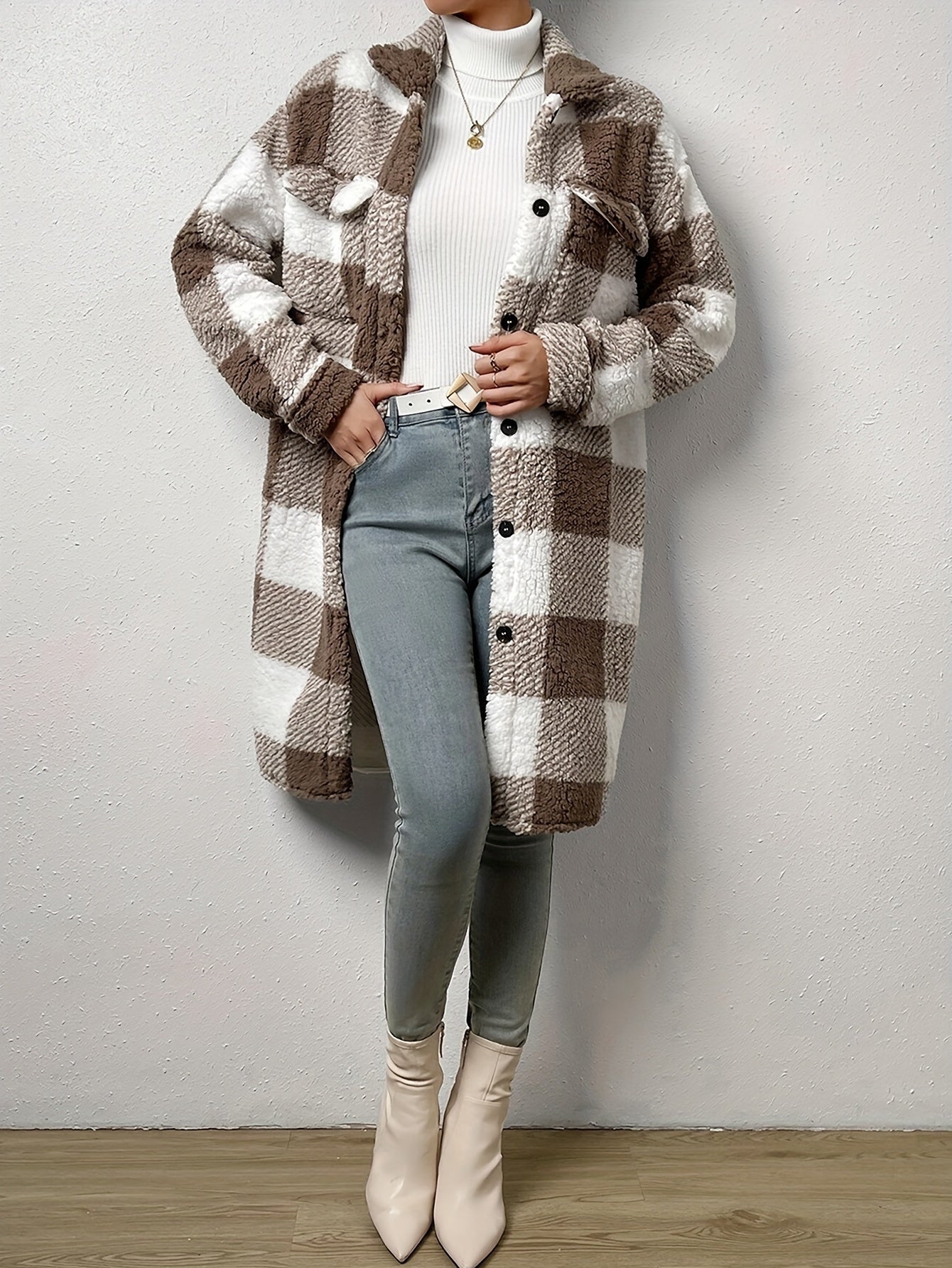 ModeGeist | Sherpa-Jacke - elegante Damen-Außenjacke für Stil und Wärme