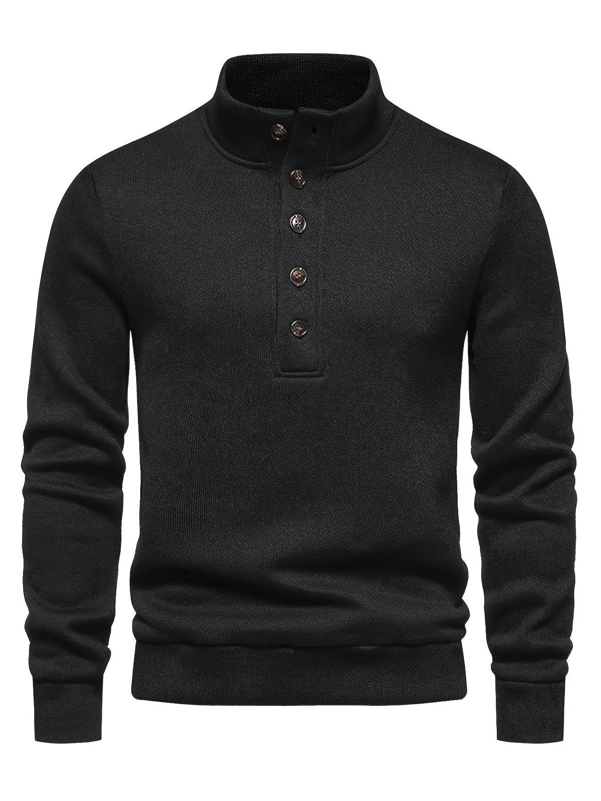ModeGeist | Strickpullover mit Knöpfen und Hohem Kragen Bequem und Warm Acryl
