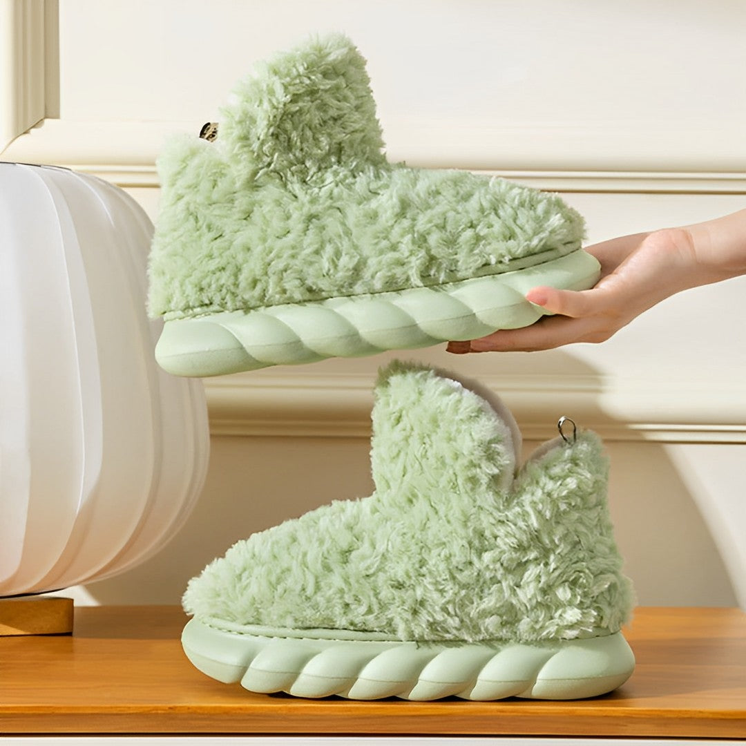 Warme Wollpantoffelstiefel für den Winter