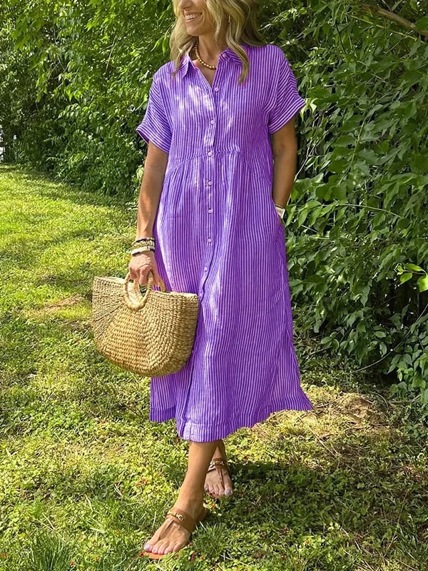 MODEGEIST Damen Bluse Gestreift Langarm Klassische Passform