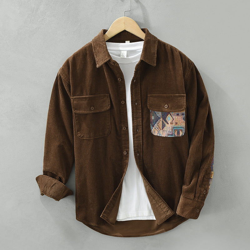 Elegantes Herren Baumwollhemd im Vintage-Stil mit langen Ärmeln