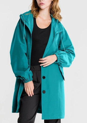 ModeGeist | Lässiger, Großer, Wasserdichter Mantel mit Kapuze und Windschutz für Frauen Perfekt für Herbst und Winter