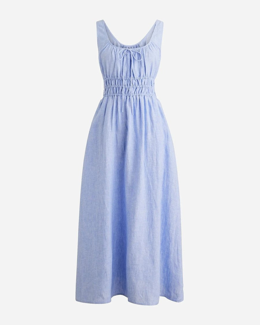 Leinenkleid ANGELINA mit geraffter Optik