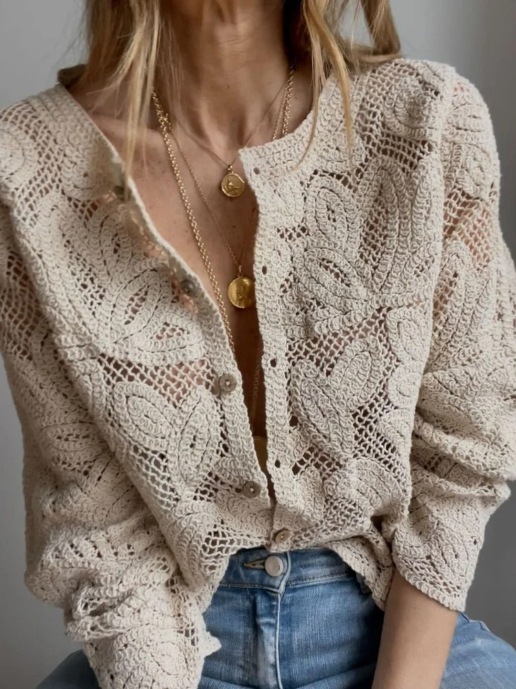 ModeGeist | Handgehäkelte Strickjacke