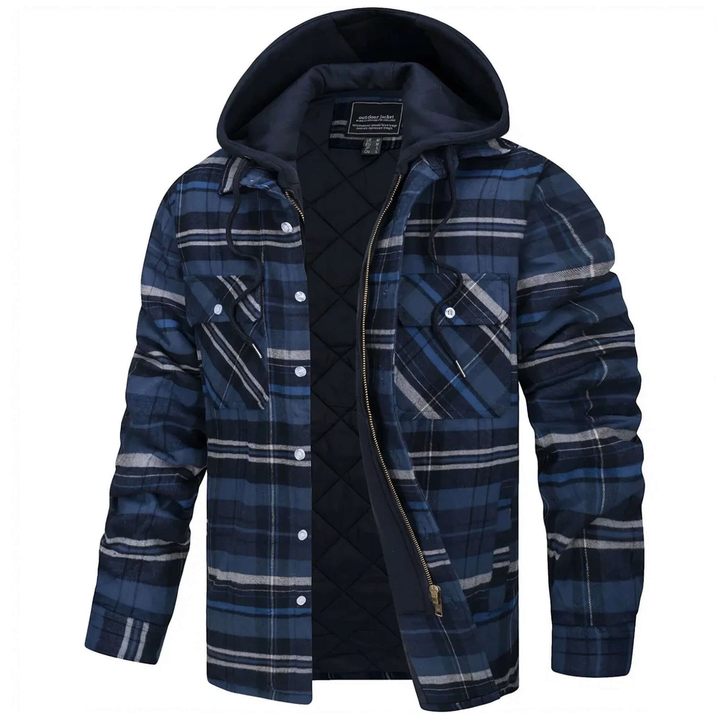 ModeGeist | Herren Karierte Langarm Freizeitjacke