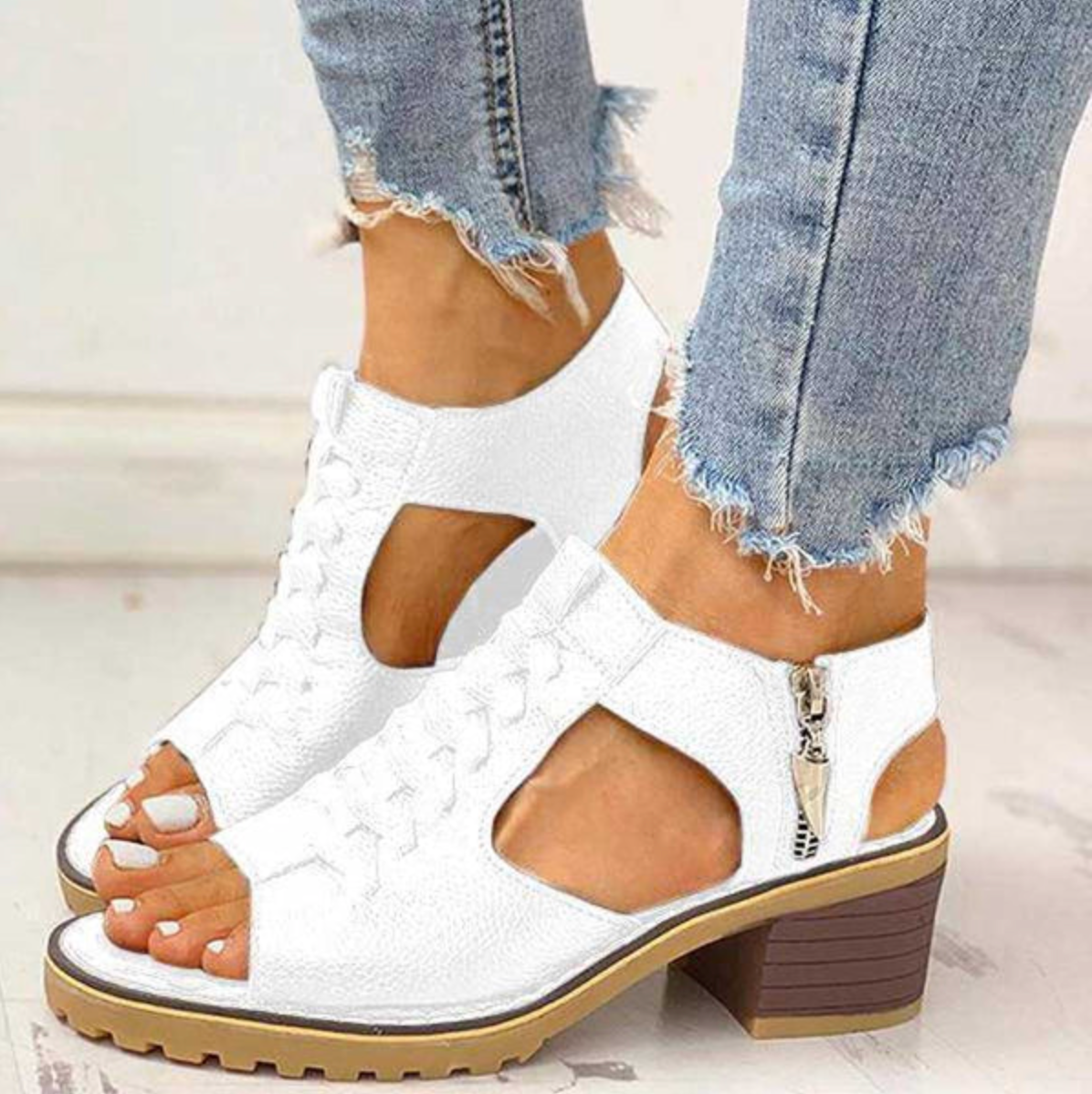 MODEGEIST Damen High-Heel Sandalen Verstellbare Riemen Komfort