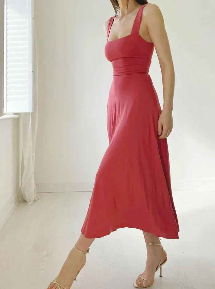 Quadratischer Ausschnitt Sommerkleid - Jela