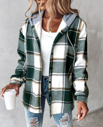 ModeGeist | Karo-Hoodie mit Kordelzug für Damen