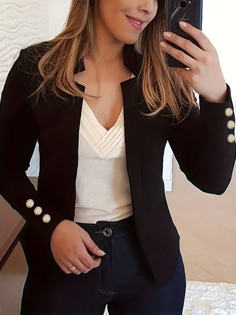 ModeGeist | Freizeit Damen Blazer Mit Knöpfen