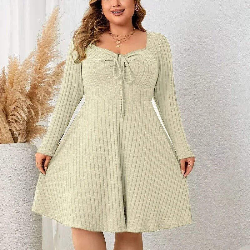 Thaliora® Damenstrickkleid mit Bindedetail