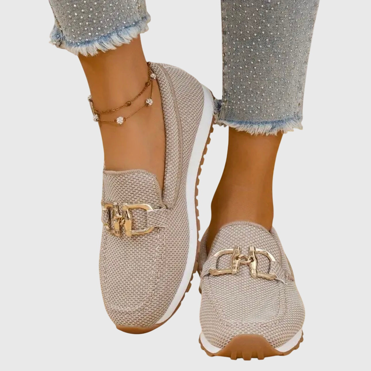 MODEGEIST Damen Loafer Komfort Schwarz Leder