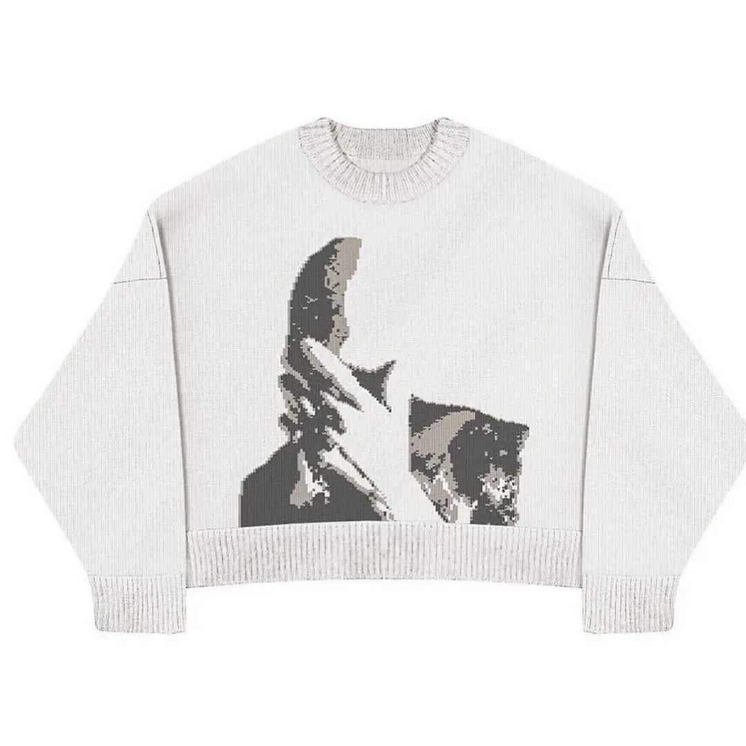 ModeGeist | Strickpullover mit Grafischem Motiv Weich und Warm Einzigartiges Design