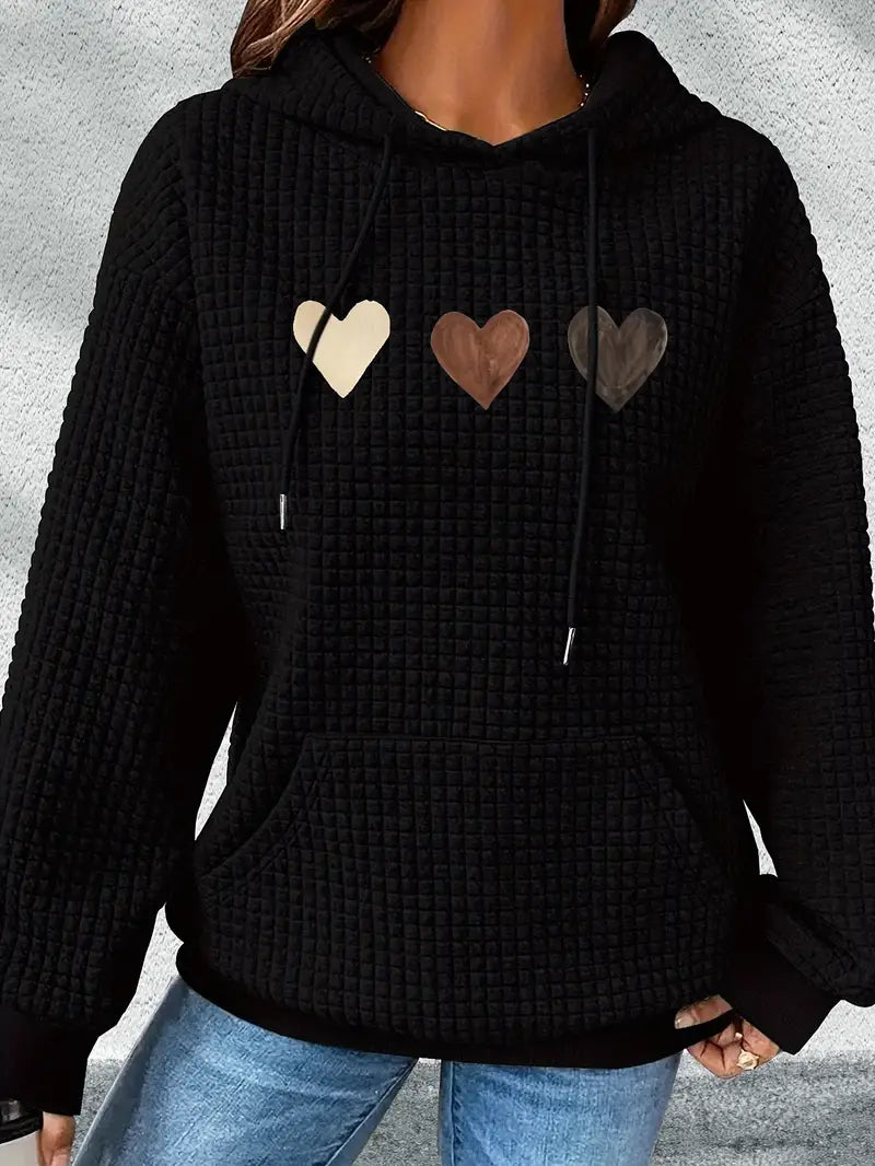 Fudus Kapuzenpullover mit Herzaufdruck